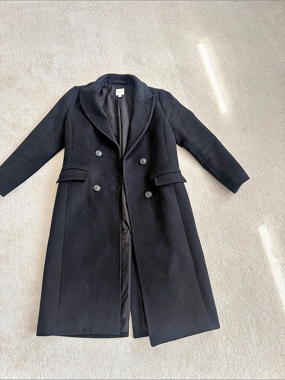 RW&CO. Black Button-Front Long Coat